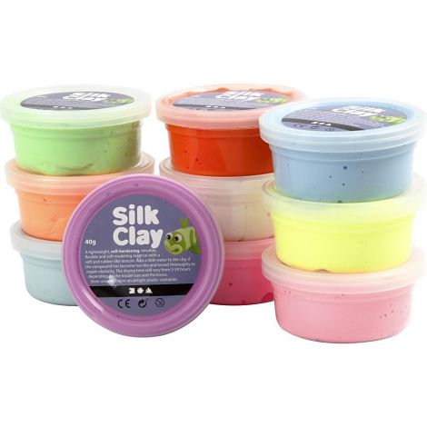 Masa modelarska Silk Clay, zestaw 10 x 40g, kolory pastelowe